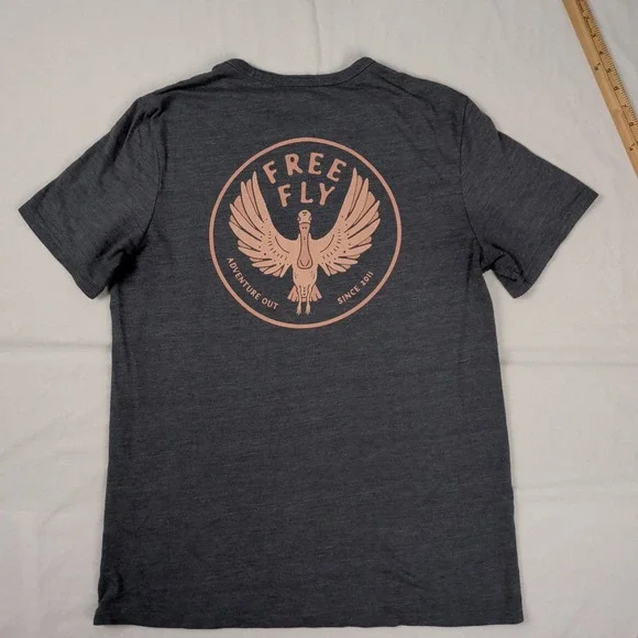 Free Fly Pocket T Shirt Mens Medium Gray Blue Adventure - Picture 8 of 10